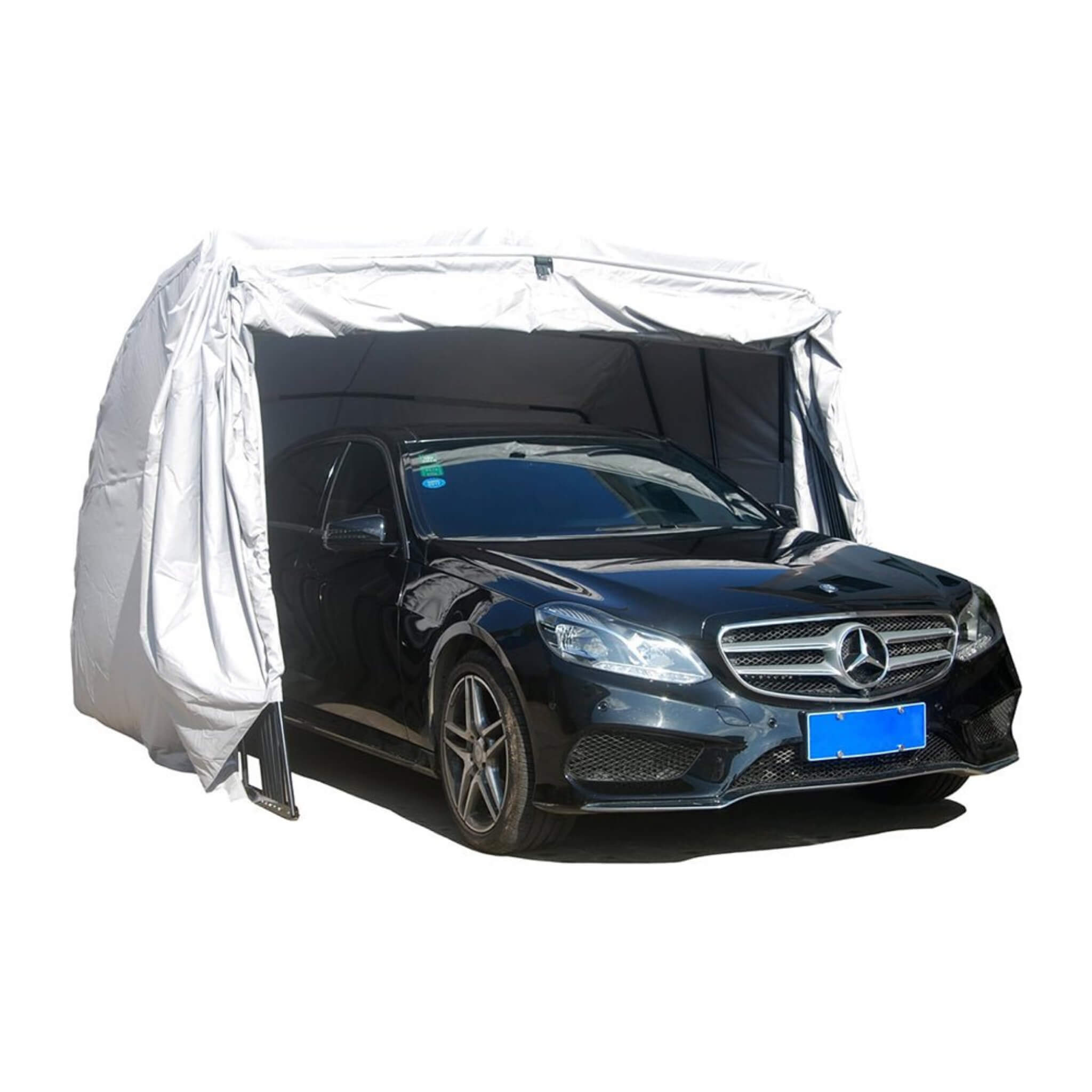 [09x20FT] Premium All-Weather Retractable Steel Frame Carport Canopy For Cars & SUVs (SAK41385) - Energize Trek