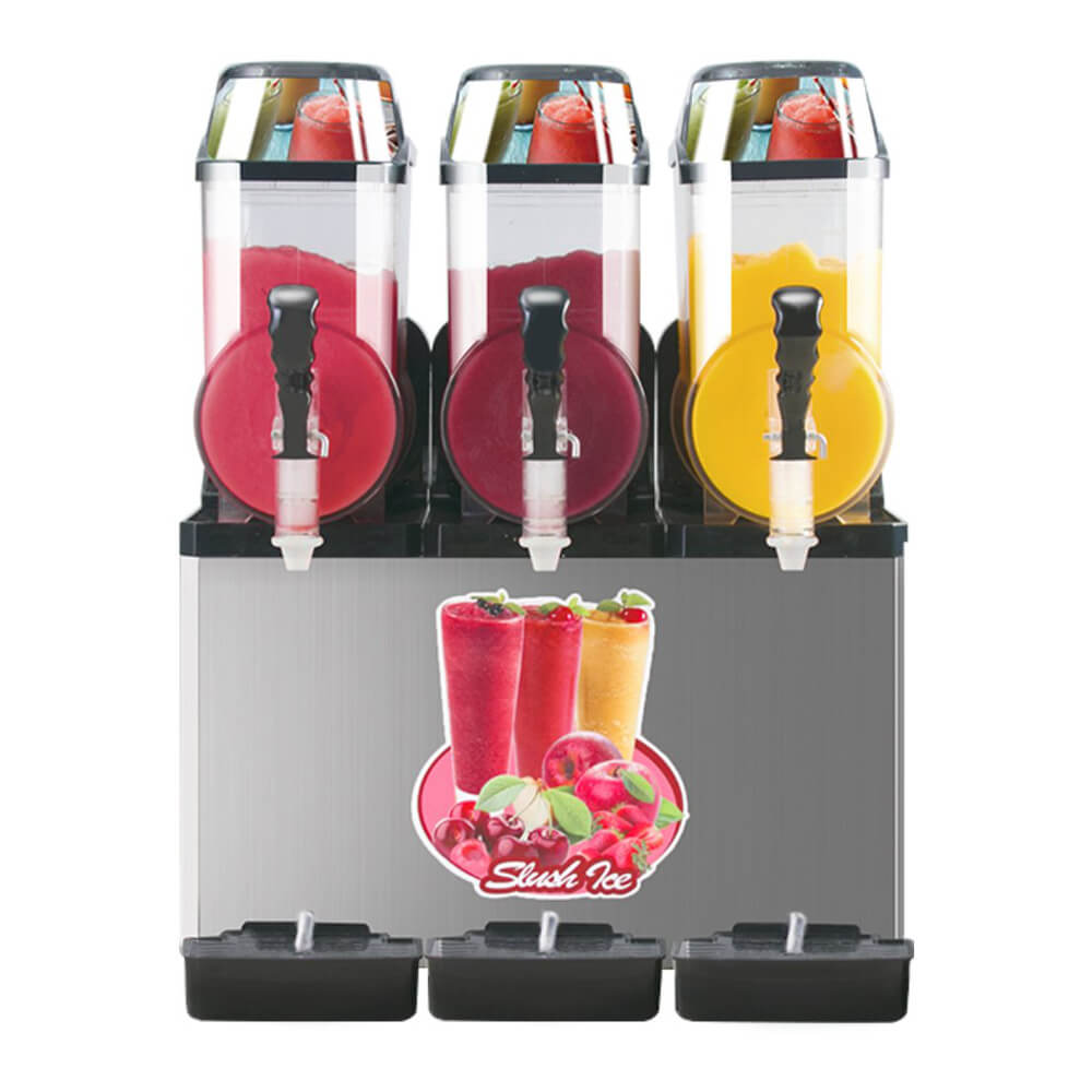 Premium Commercial Stainless Steel Slushy Machine With Triple Tank Advance Cooling, 45L (SAK52258) - Energize Trek