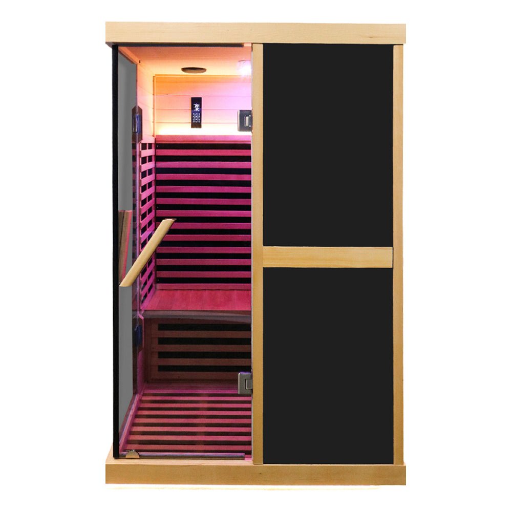 Premium Large 2-Person V-Shaped FAR Infrared Sauna Room With Double Glass Doors, 1980W (SAK96413) - Energize Trek