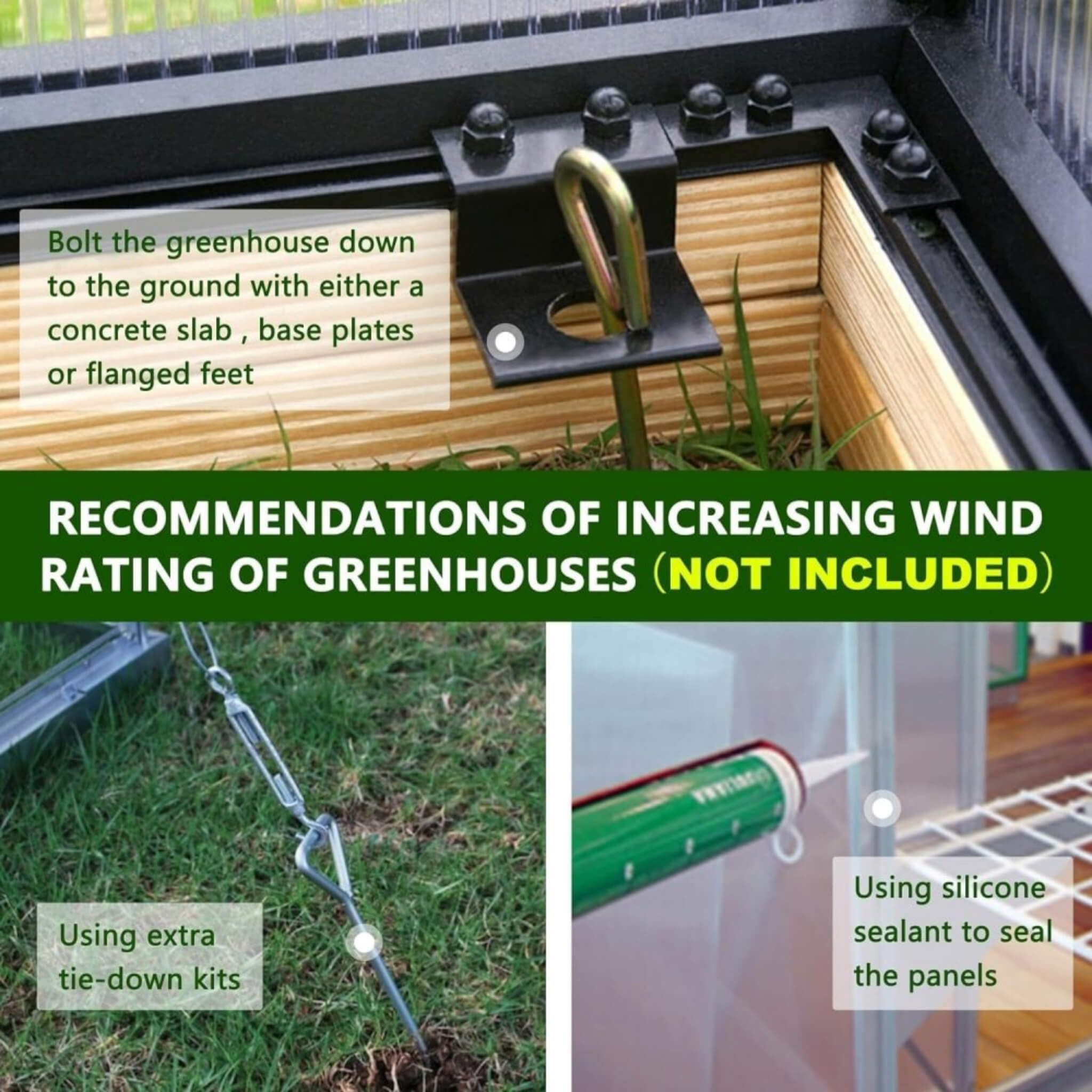 [06x12FT] Premium Polycarbonate Gray Walk-In Greenhouse Kit With Adjustable Vent And Lockable Door (SAK35264) - Energize Trek