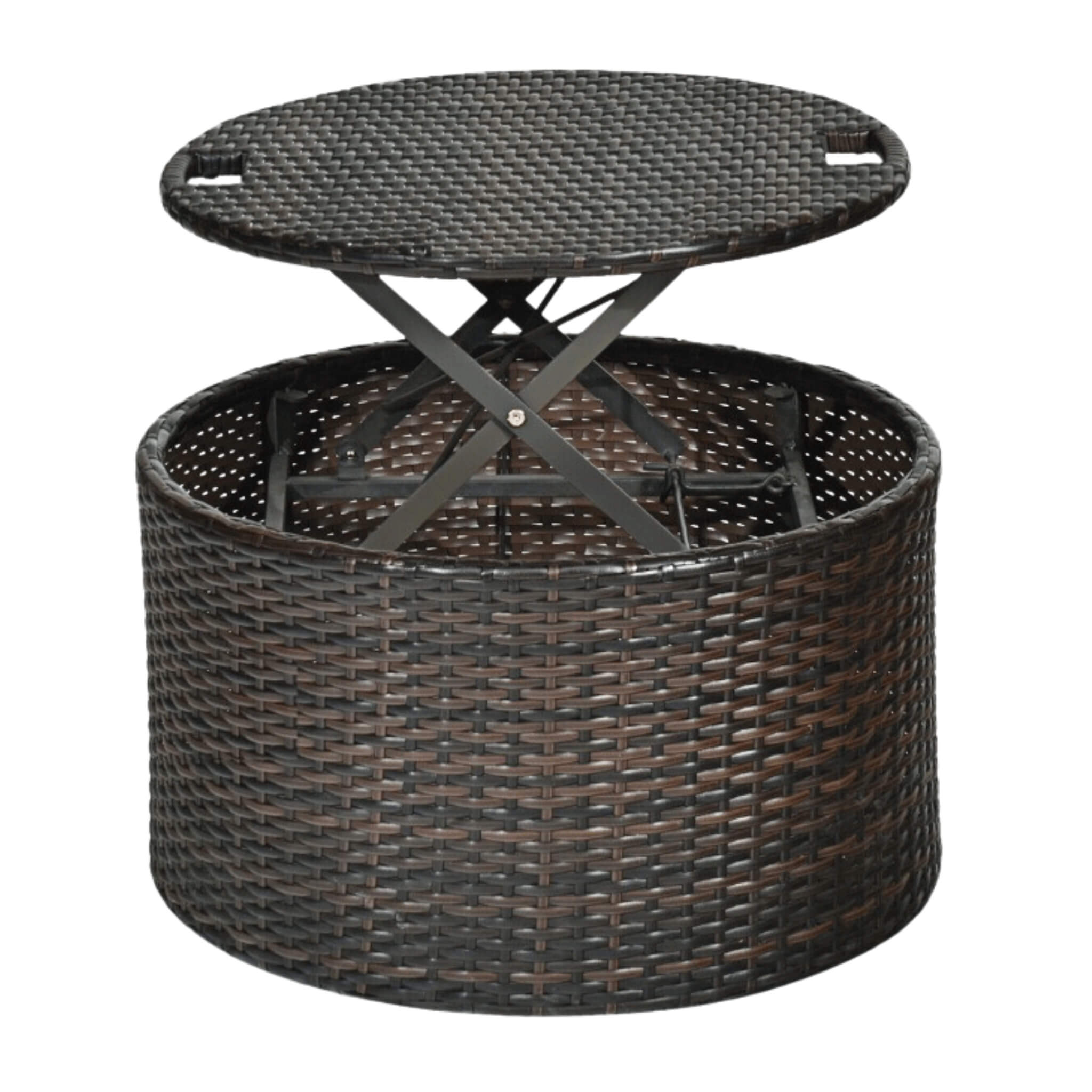 Premium Round Outdoor Patio Rattan Daybed W/ Canopy & Table, 76" (SAK96418) - Energize Trek