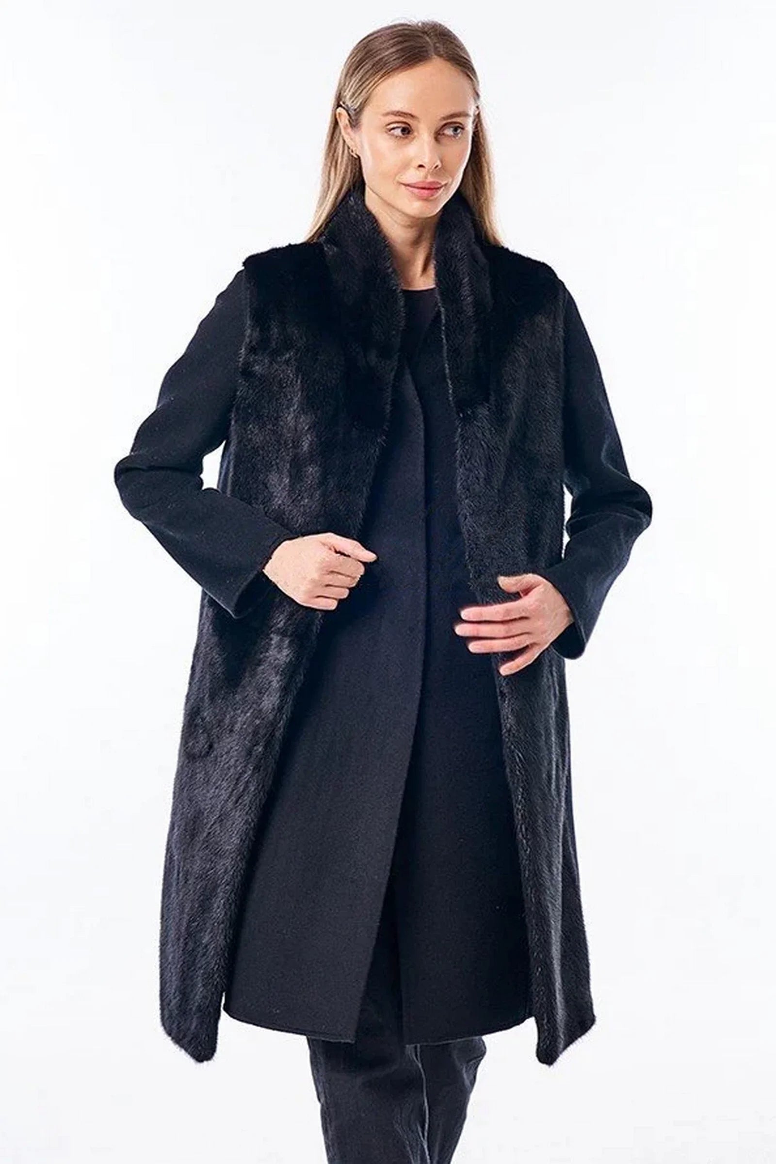 Genuine Mink Fur Virgin Wool Coat Plus Vest - Energize Trek