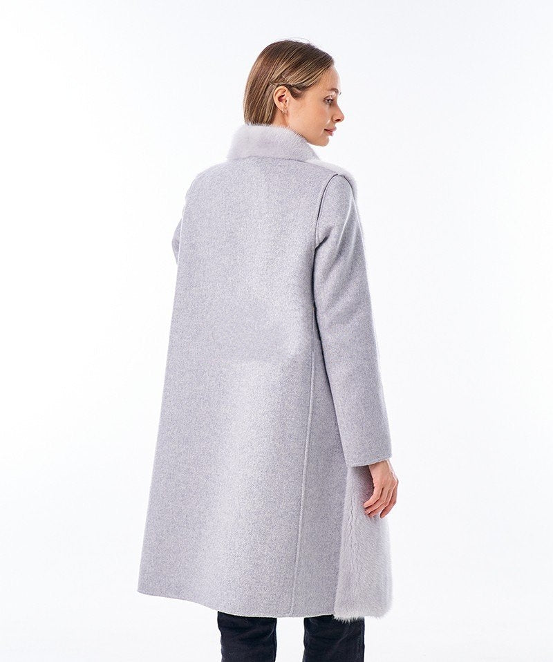 Genuine Mink Fur Virgin Wool Coat Plus Vest - Energize Trek