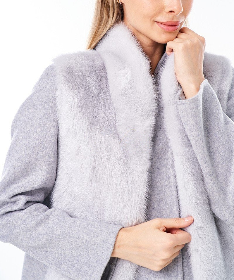 Genuine Mink Fur Virgin Wool Coat Plus Vest - Energize Trek
