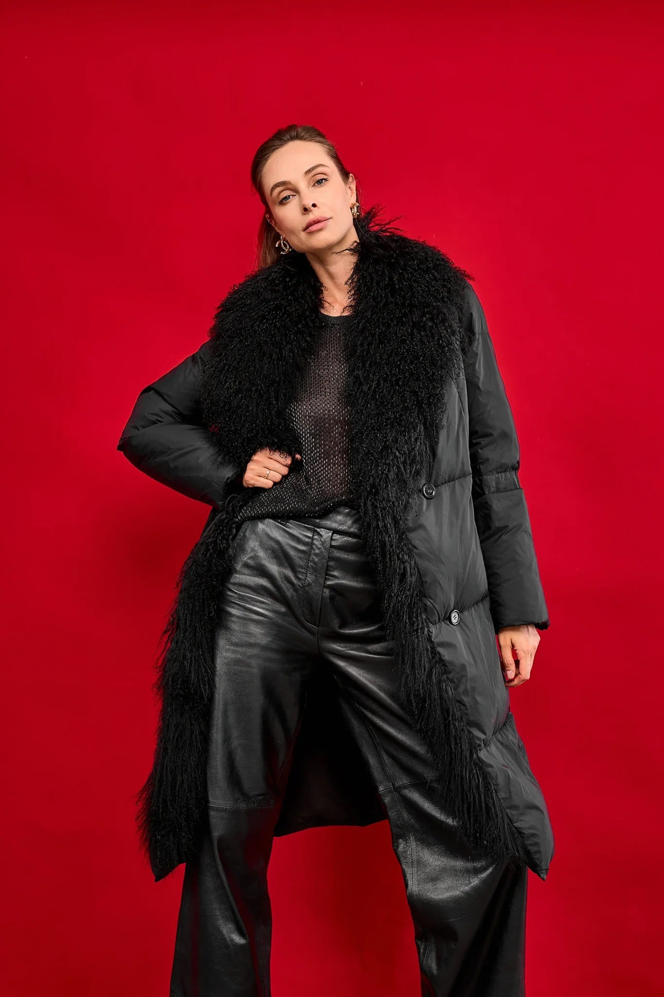 Genuine Lama Fur Premium Down Coat - Energize Trek