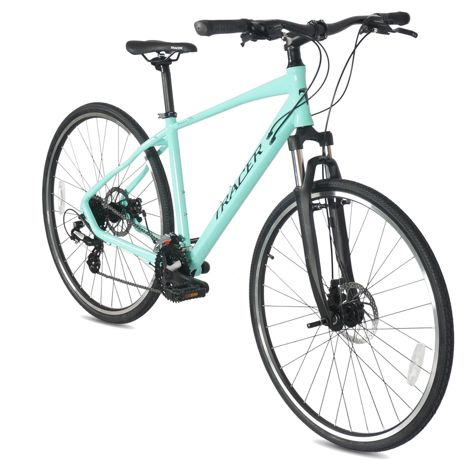 racer Bravery DX (UPC: 755532047992), 700C Hybrid Bikes 24-Spees Alloy Frame-450mm Alloy Suspension Fork Disc Brake Shimano Altus RD-M310 8-Speed - Energize Trek