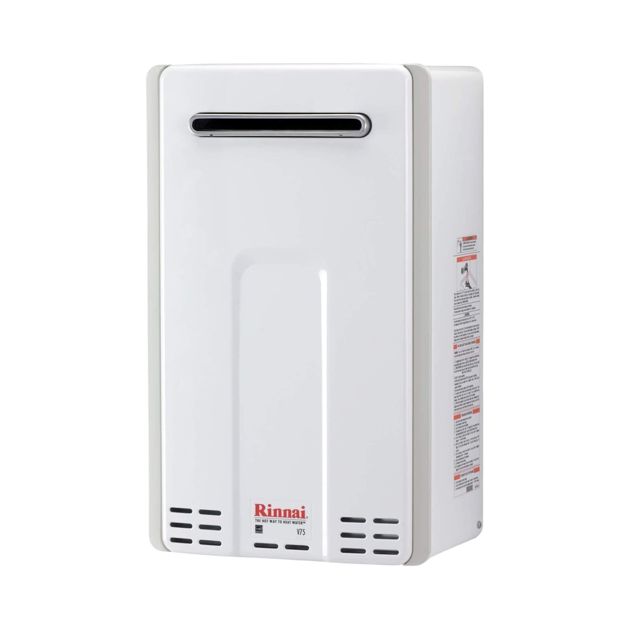 Rinnai HE 7.5 GPM Residential Outdoor Propane Non Condensing Tankless Water Heater [351-V75EP] (SAK28107) - Energize Trek