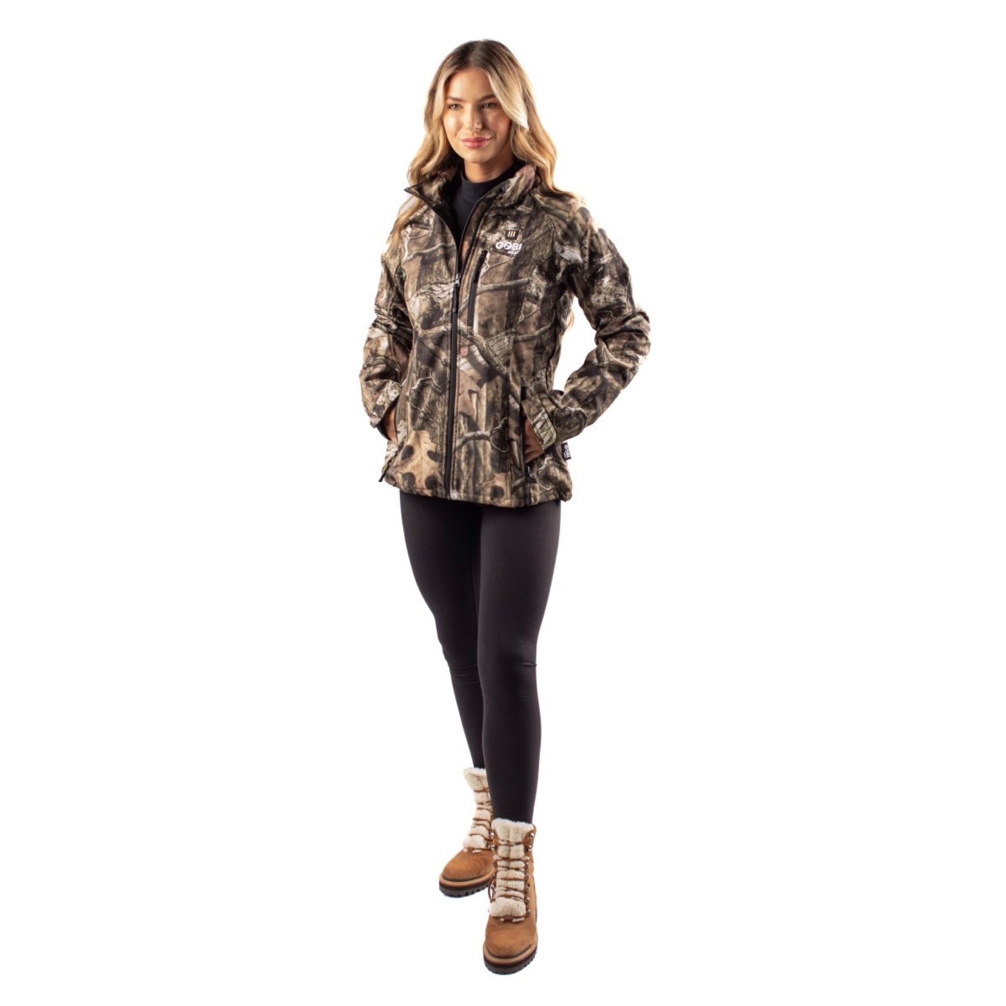Sahara Women's Heated Hunting Jacket - Mossy Oak Camo - Energize Trek