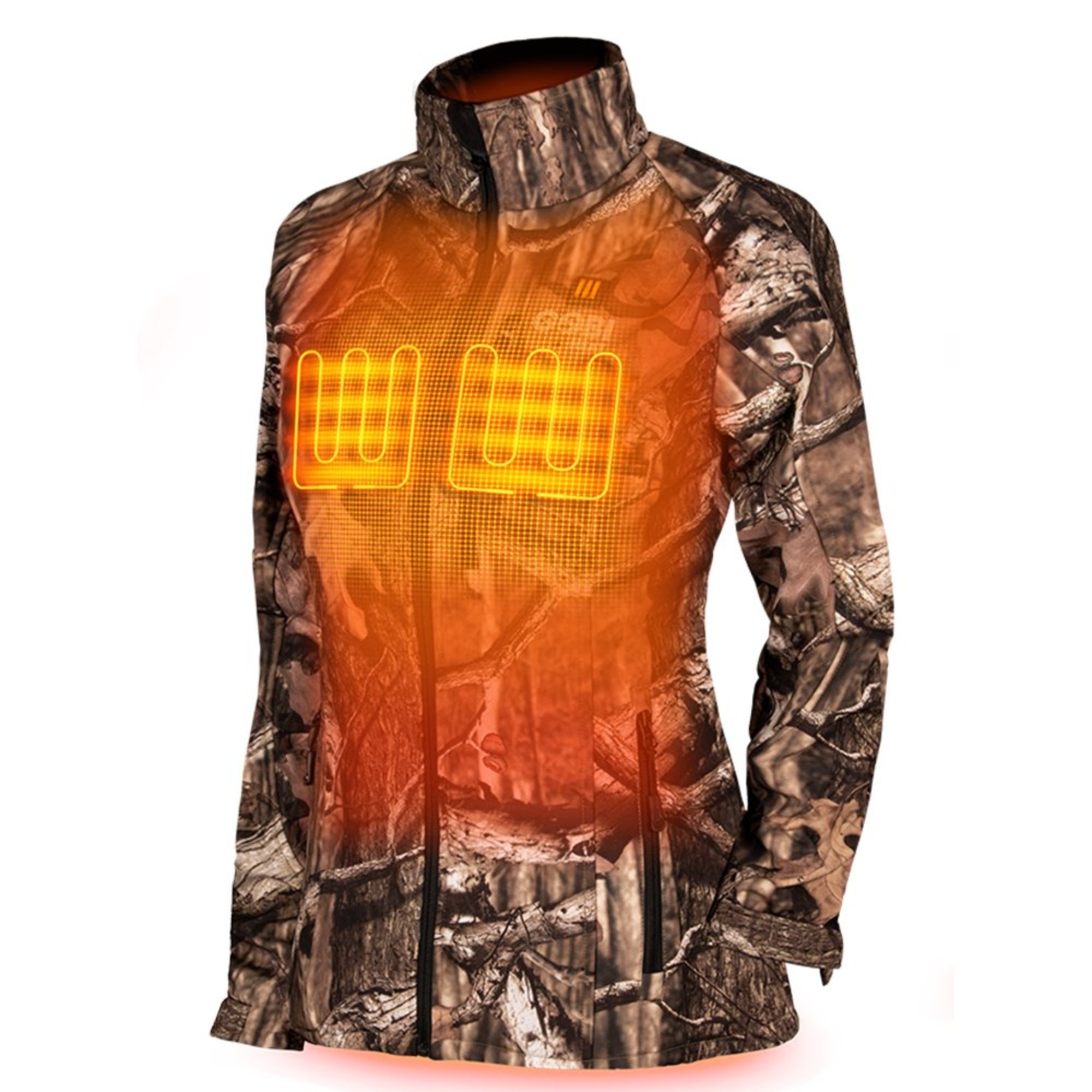 Sahara Women's Heated Hunting Jacket - Mossy Oak Camo - Energize Trek