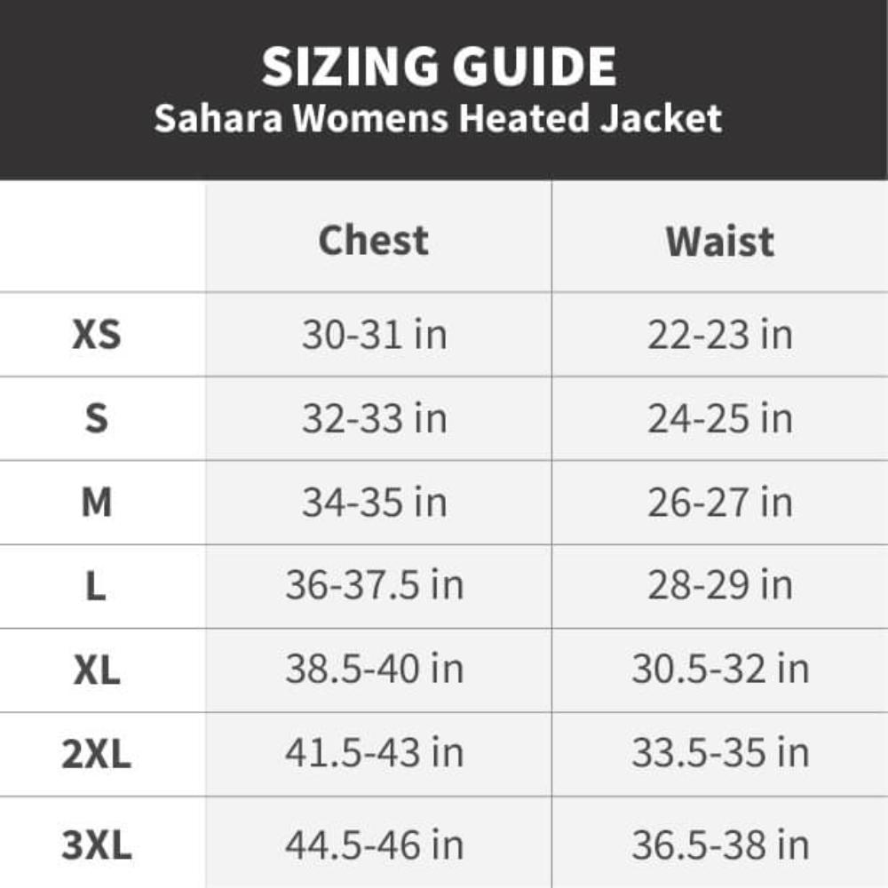 Sahara Womens Heated Jacket - Energize Trek