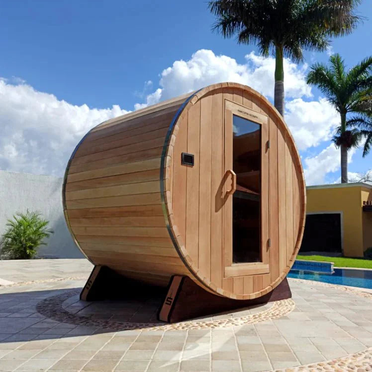 Scandia Barrel Sauna – 4-Person Traditional Sauna for Home Relaxation & Wellness - Energize Trek