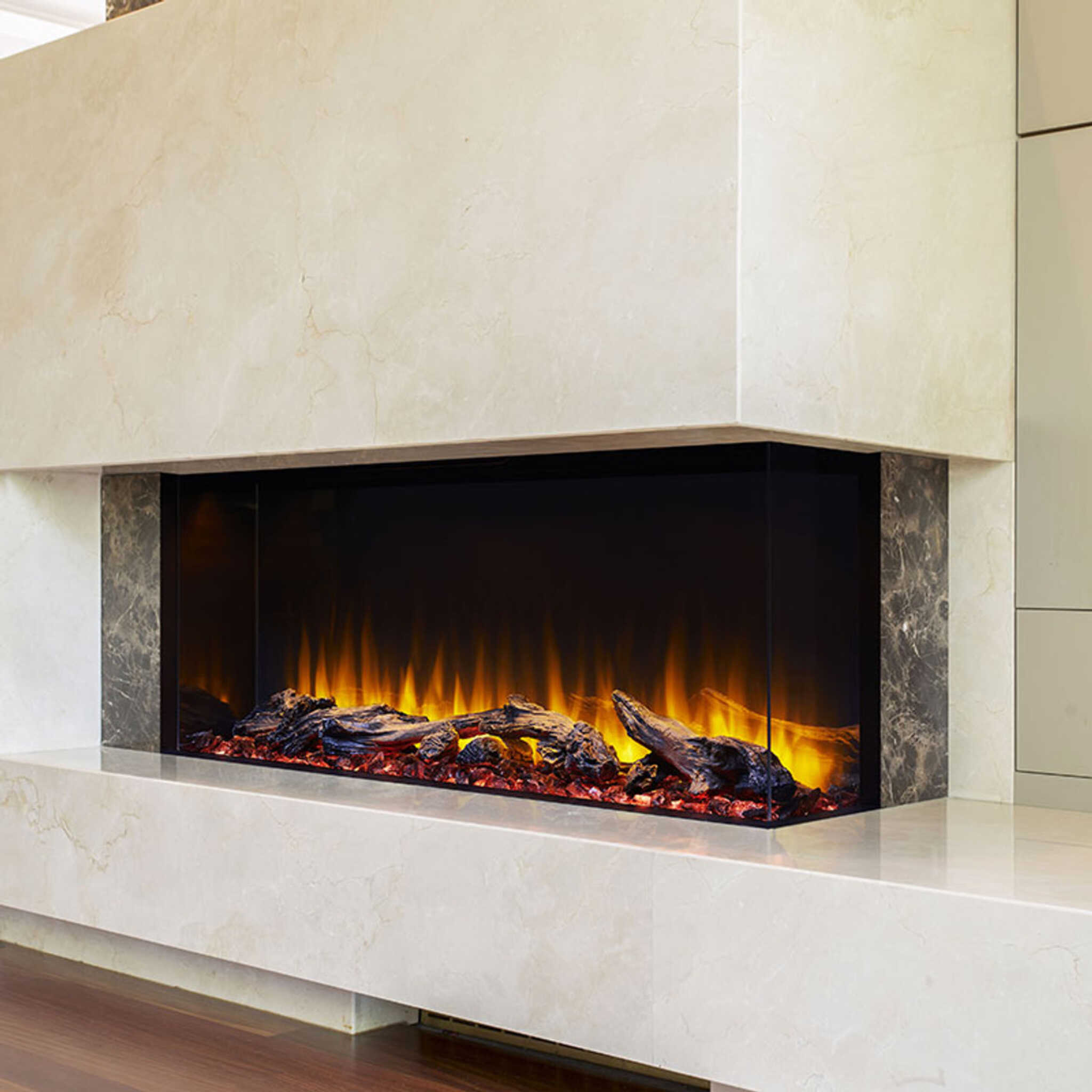 Simplifire Scion Trinity 3-Side Linear Electric Fireplace [SF-SCT55/43-BK] (SAK93620) - Energize Trek