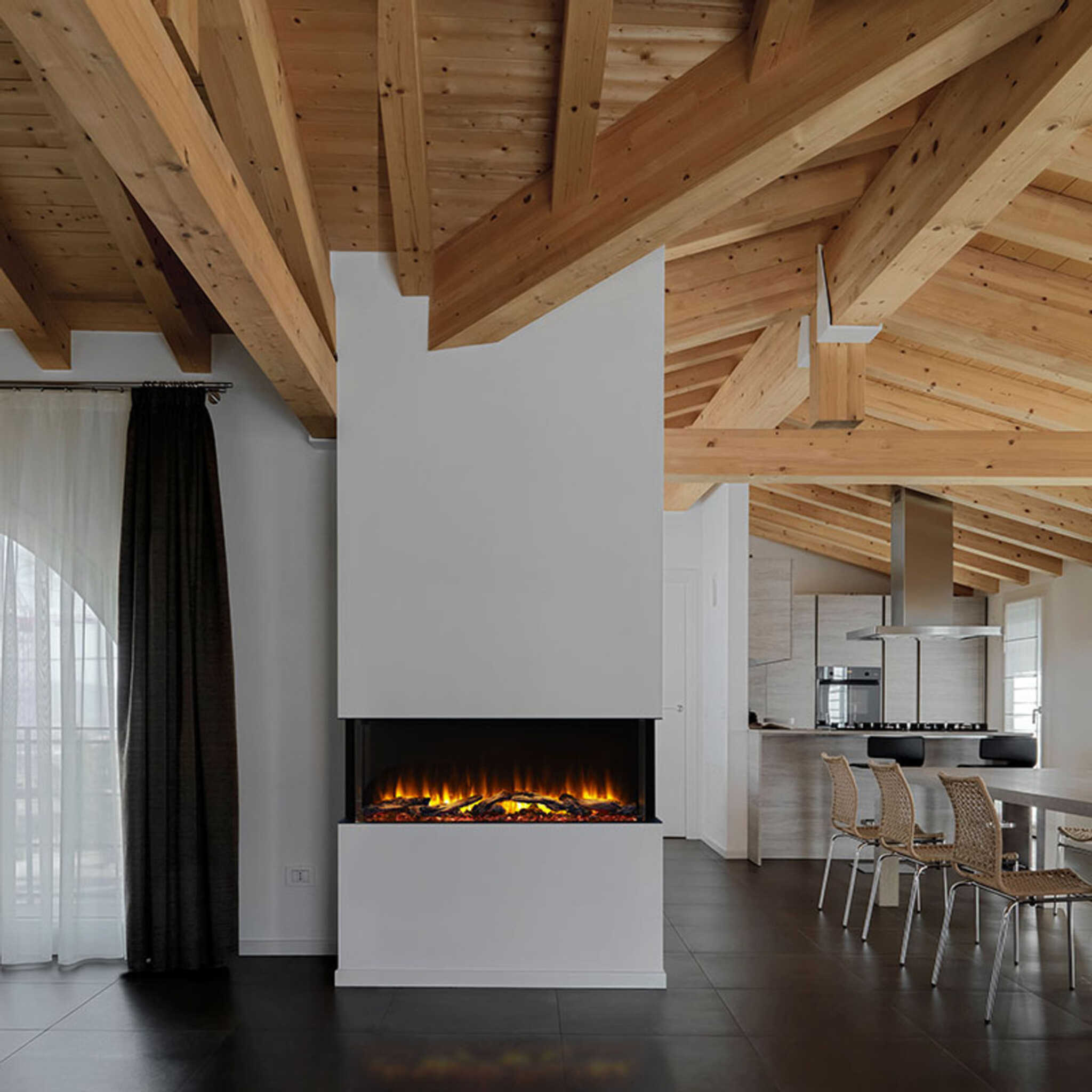 Simplifire Scion Trinity 3-Side Linear Electric Fireplace [SF-SCT55/43-BK] (SAK93620) - Energize Trek