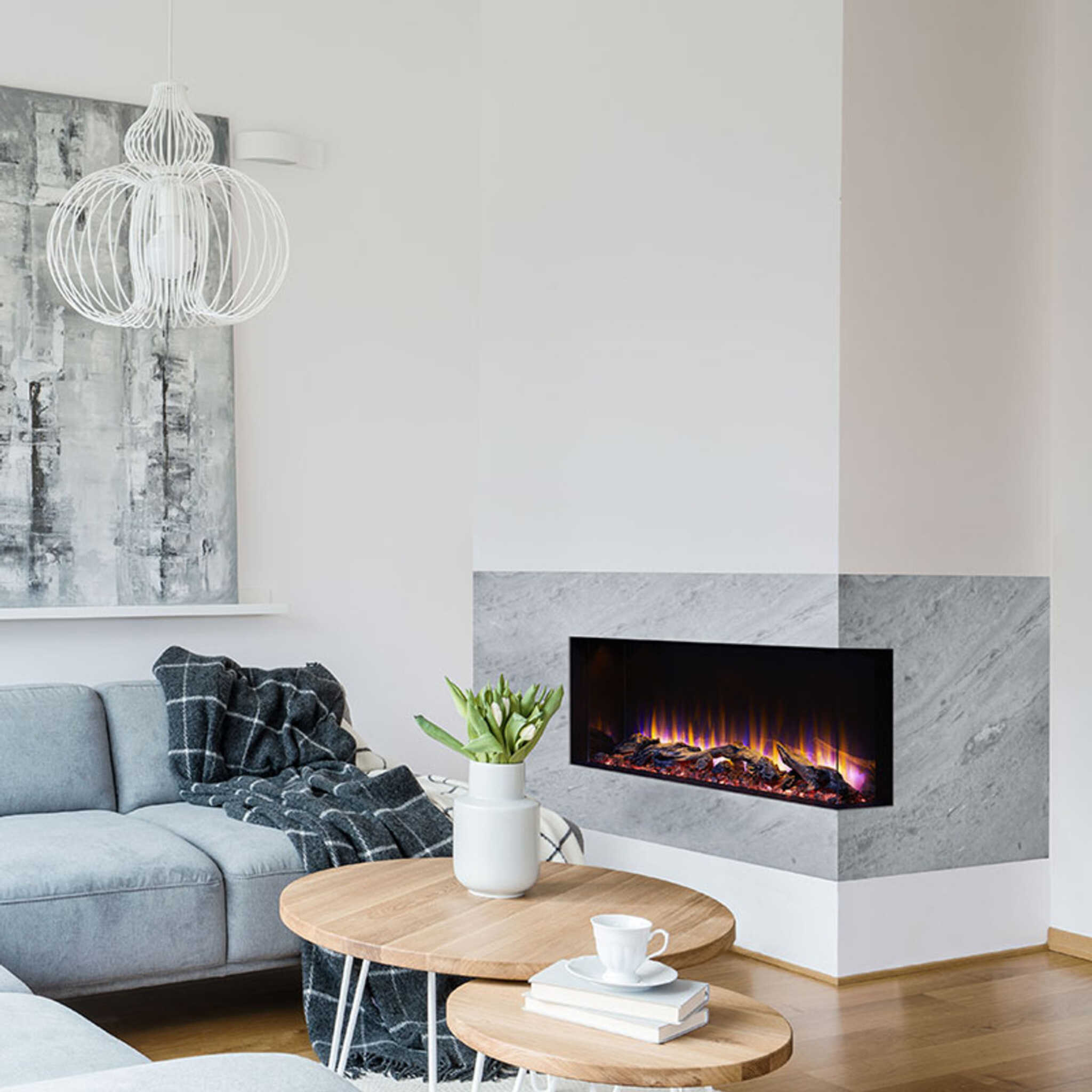Simplifire Scion Trinity 3-Side Linear Electric Fireplace [SF-SCT55/43-BK] (SAK93620) - Energize Trek