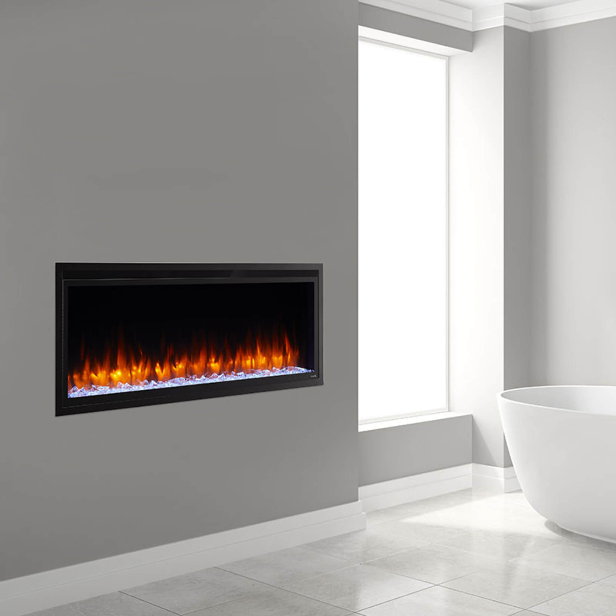 Simplifire Allusion Platinum Recessed Linear Electric Fireplace [SF-ALLP50/60/72-BK] (SAK96415) - Energize Trek