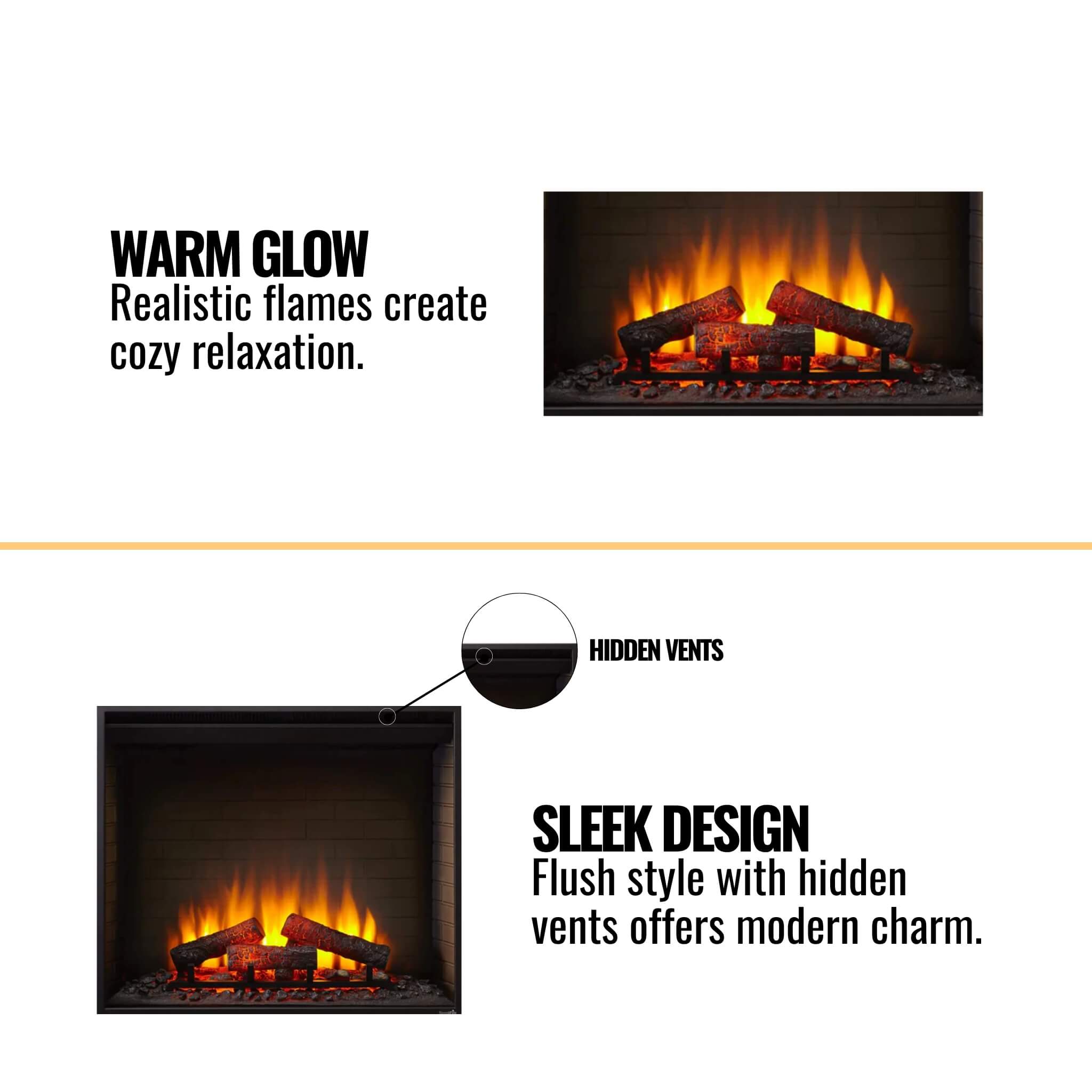 Simplifire Built-In Traditional Electric Fireplace [SF-BI36-EB] (SAK19539) - Energize Trek