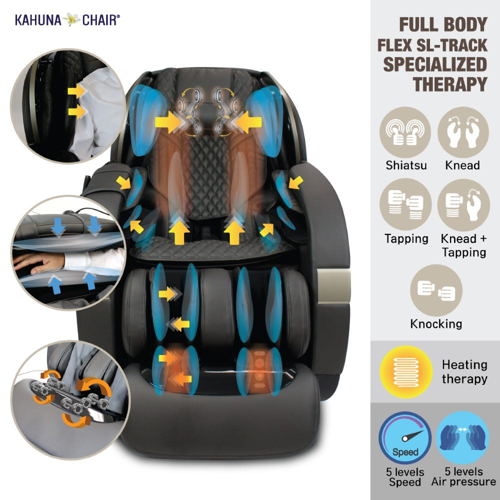 Kahuna Chair SM-9300 Premium 4D Massage Chair with Body Scan & Dual Heating - Energize Trek