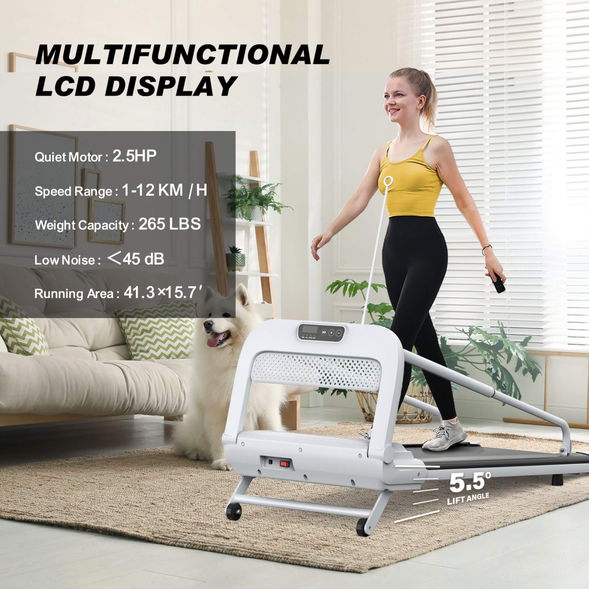 Smart Pet Treadmill With Adjustable Speed For Small And Medium Dogs (SAK72537) - Energize Trek
