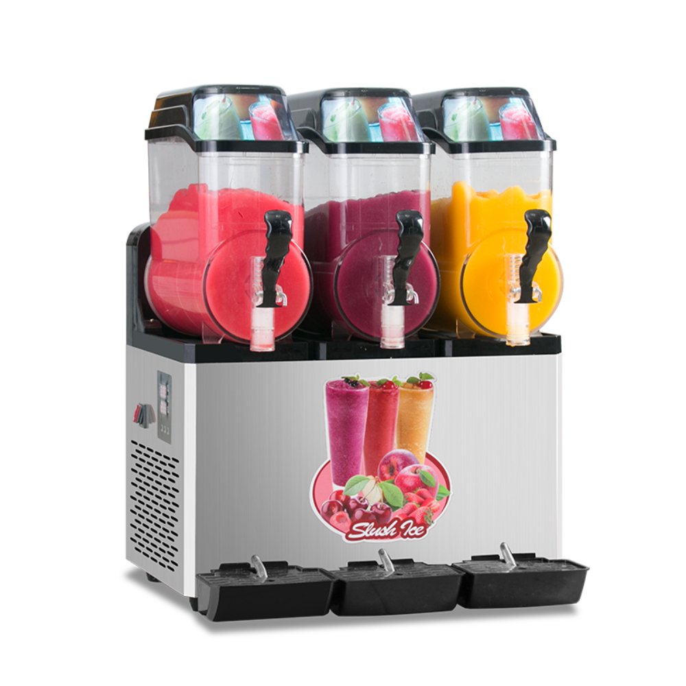 Premium Commercial Stainless Steel Slushy Machine With Triple Tank Advance Cooling, 45L (SAK52258) - Energize Trek