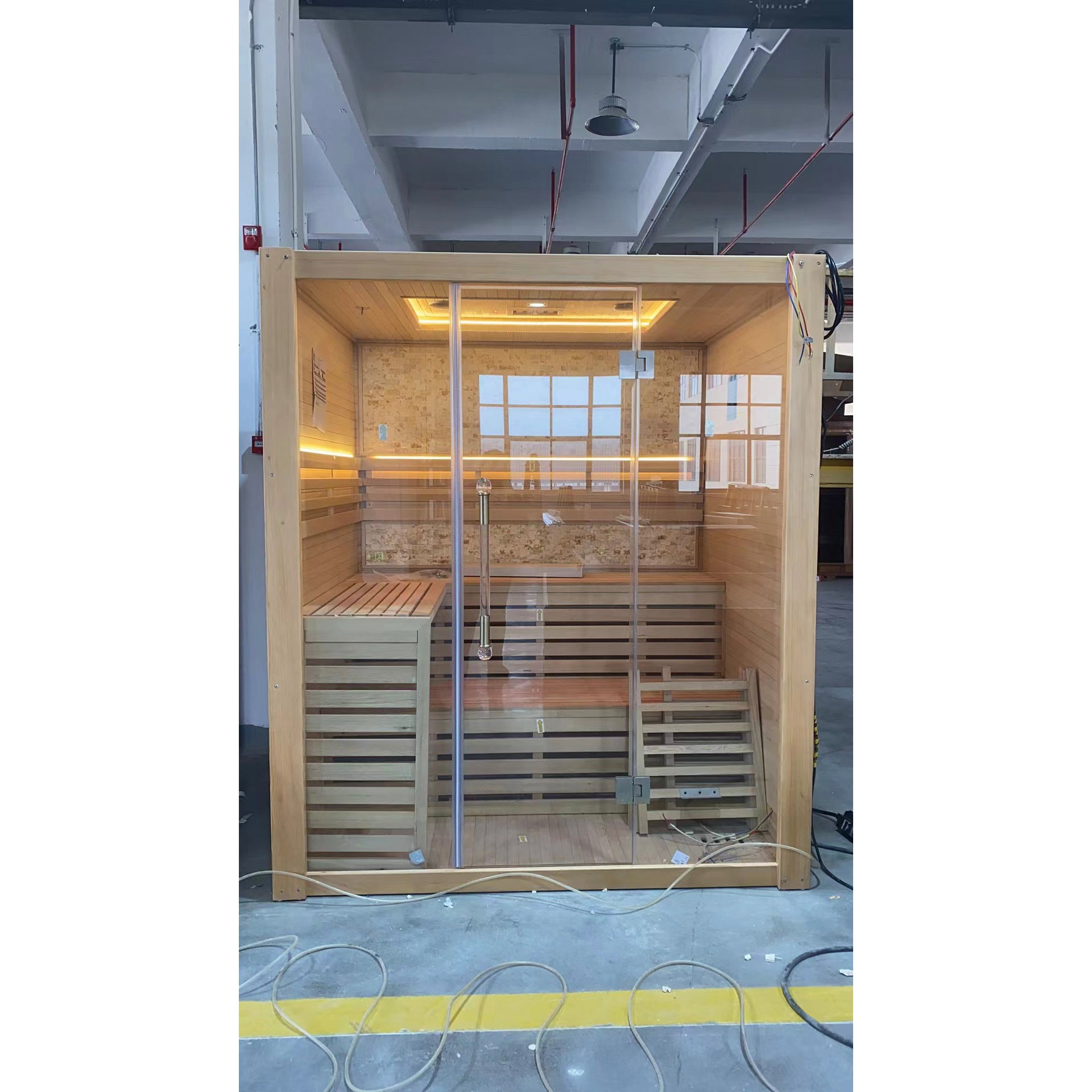 SAUNA EVOLUTION®  Hemlock / Red Cedar Indoor Therapy Wood Steam Sauna Rooms Glass 09 - Energize Trek