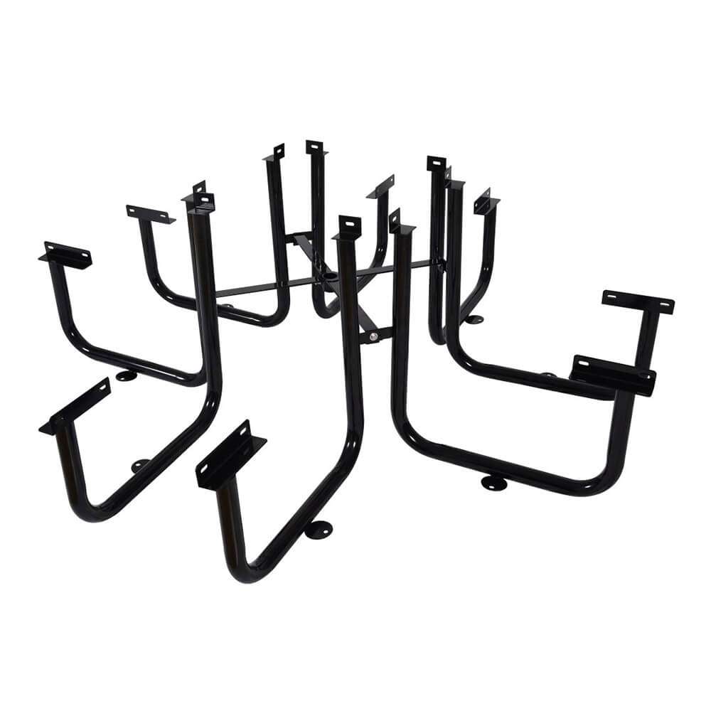 Large 46" Stylish Square Steel Picnic Table W/ Thermoplastic Coating & Umbrella Hole (SAK90547) - Energize Trek