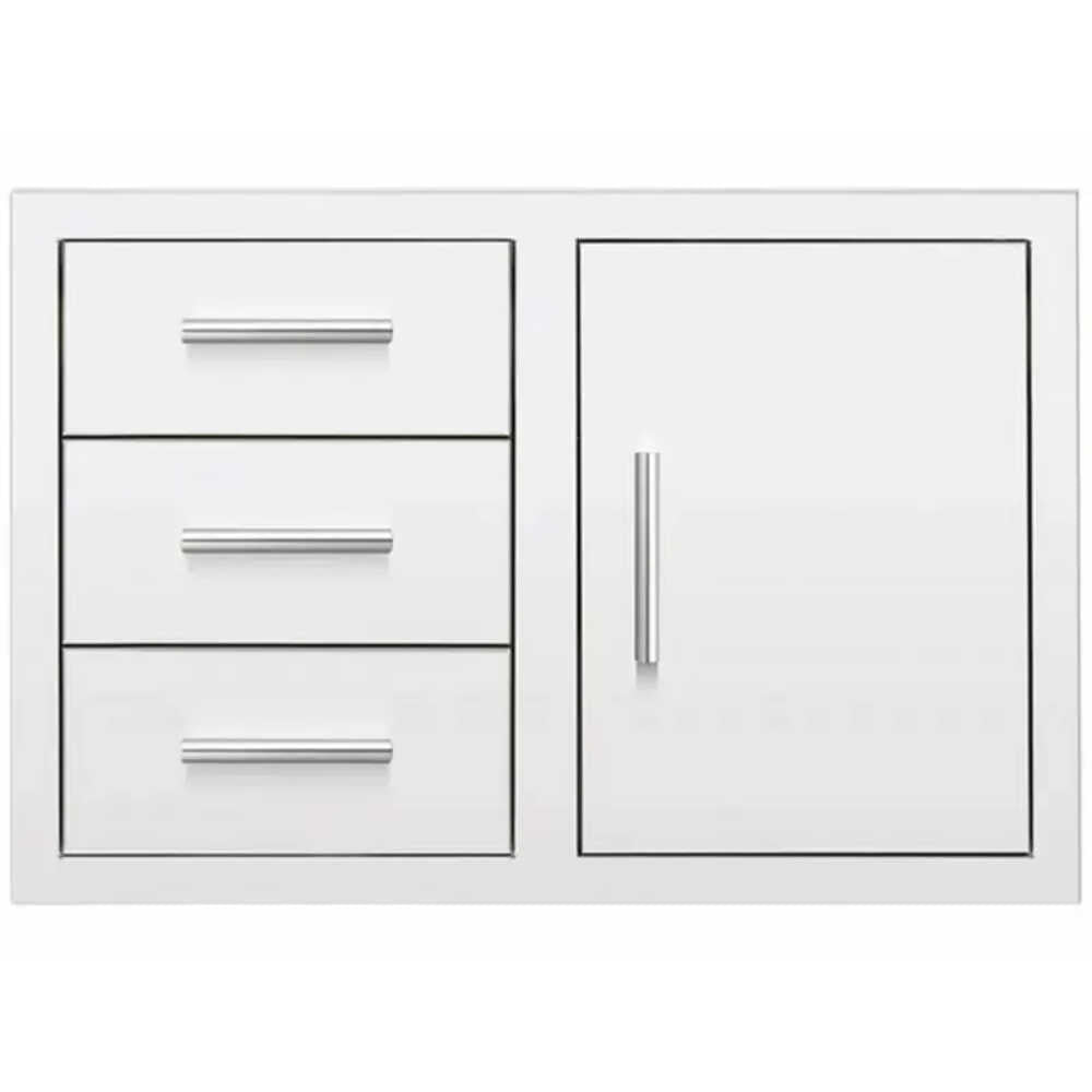 Summerset 33" Stainless Steel Flush Mount Triple Drawer And Access Door Combo [DC3-33] (SAK92847) - Energize Trek