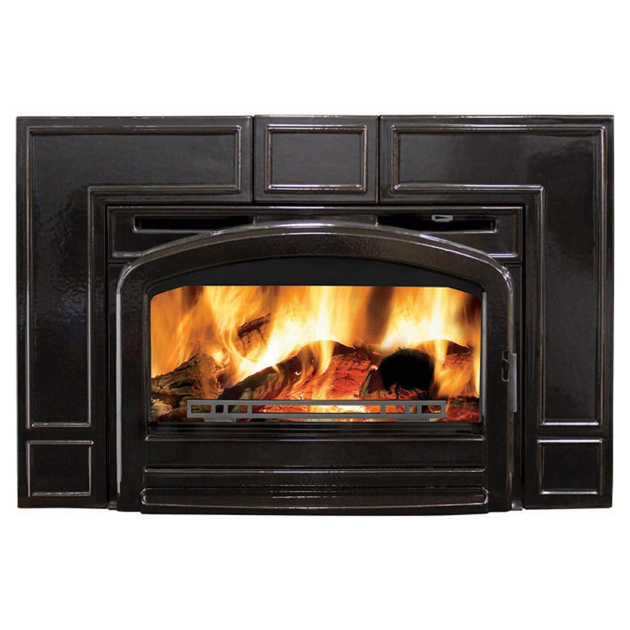 Timberwolf Wood-Burning Cast-Iron Majolica Brown Fireplace Insert [TI3T-1] (SAK25840) - Energize Trek
