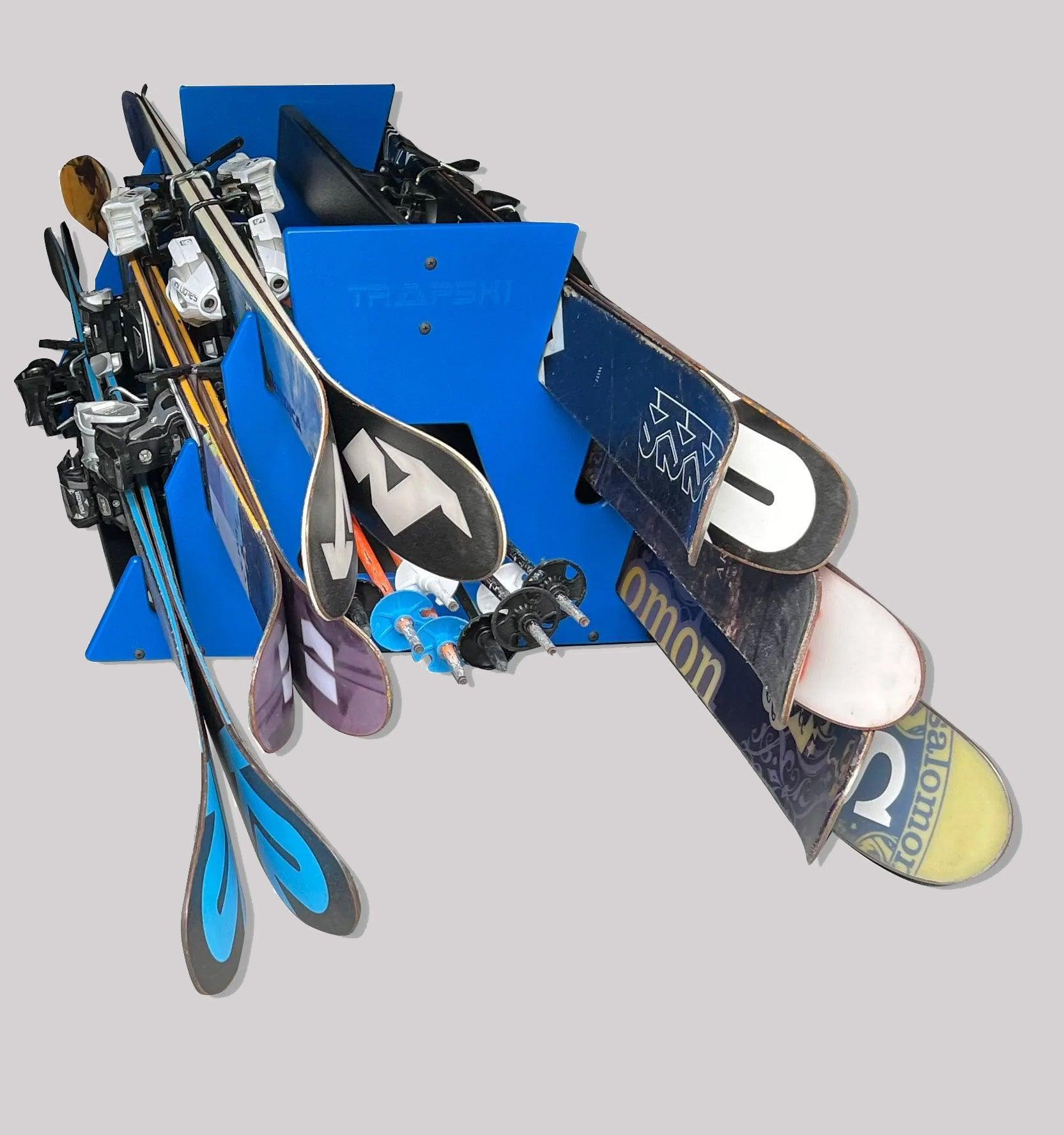 TRAPSKI SIX PACK Mobile All Mountain Ski and Standard Stance Snowboard Rack - Energize Trek
