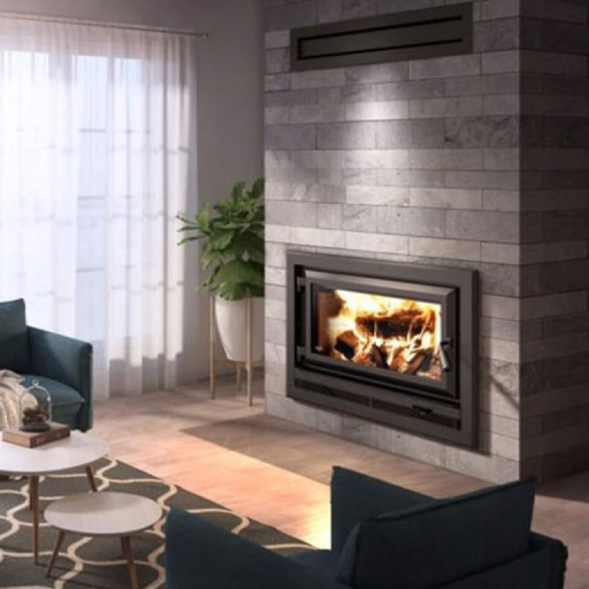 Ventis Large Single-Door Wood Burning Fireplace With Durable C-Cast Baffle [HE275CF] (SAK42486) - Energize Trek